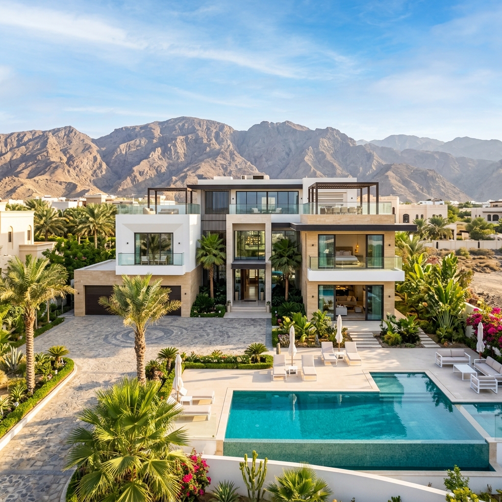 Luxury villa built by Hornbill Construction in Muscat Oman